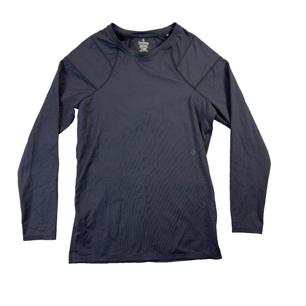 Tommie Copper Shirt Womens Large Black Compression Back Support Top Long Sleeve